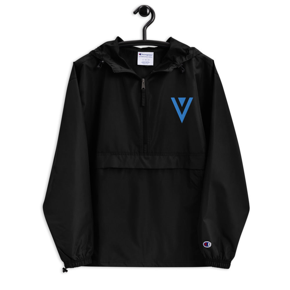 Verge Logo Dark Embroidered Champion Packable Jacket
